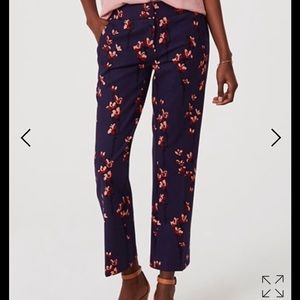 LOFT floral straight leg pants